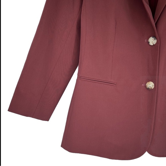 THE ROW Nopman Blazer Jacket Brick Red Maroon Size 4 Single Breasted Workwear - Picture 7 of 16
